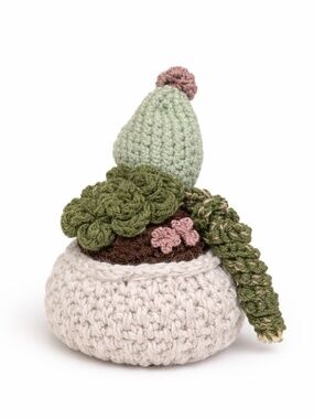 LD Yarn Creations Handmade Crochet Cactus Succulent Décor – 7" Tall